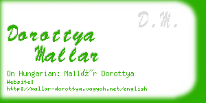 dorottya mallar business card